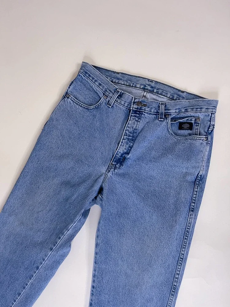 90s Vintage Harley Davidson Light Wash Straight Leg Jeans Size L - Picture 7 of 8